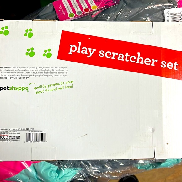 Cat Play Scratcher Set Post Pole String Feather Ball Maze - Picture 4 of 4